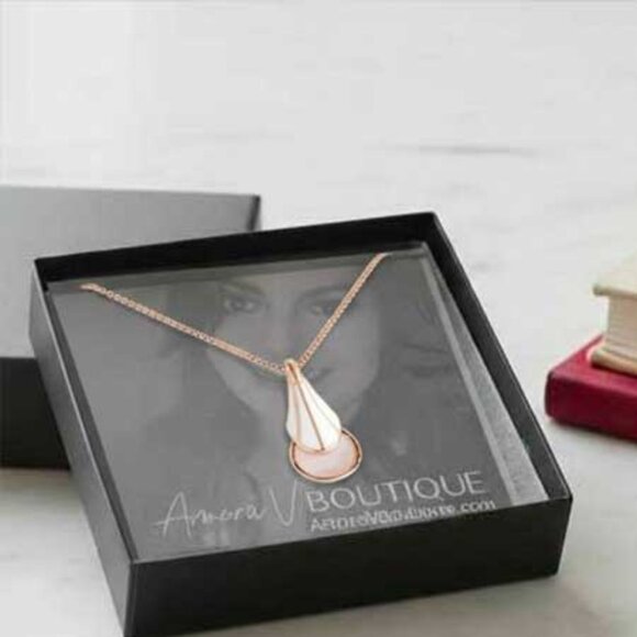 2/$40 Ladies Pink Teardrop Necklace - Picture 7 of 11